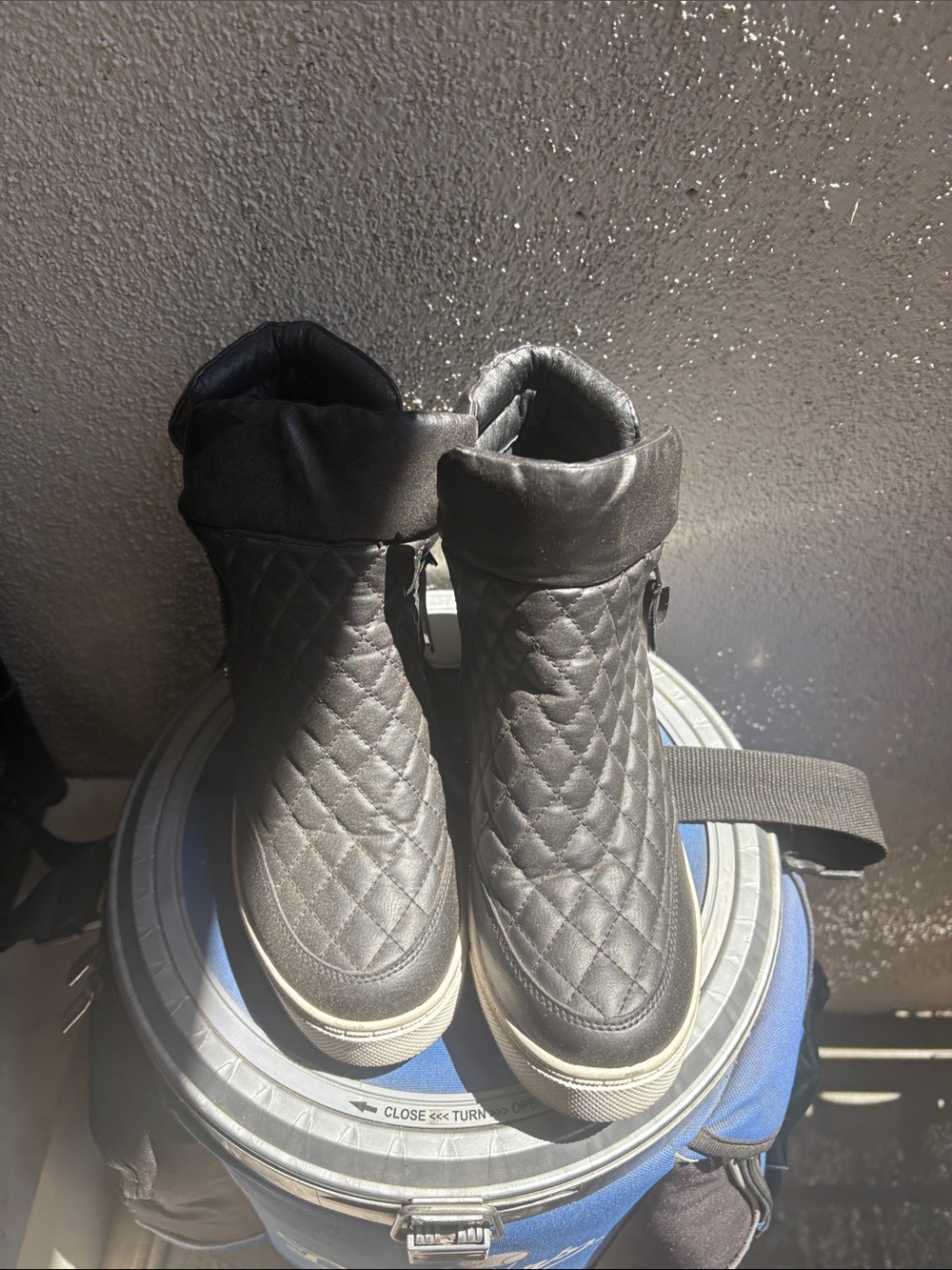 Steve Madden Quilted Black High-Top Sneakers